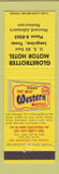 Matchbook Cover Globetrotter Motor Hotel Best Western Longview TX Howard Johnson