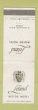 Matchbook Cover - Leland Motor Hotel Mansfield OH WEAR