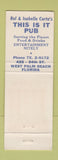 Matchbook Cover - This is It Pub West Palm Beach FL