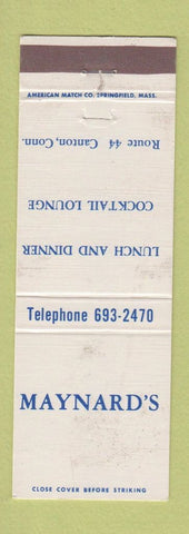 Matchbook Cover - Maynard's Restaurant Canton CT WEAR