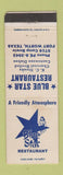 Matchbook Cover - Blue Star Restaurant Chinese Fort Worth TX girlie
