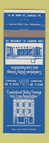 Matchbook Cover - Cumberland Valley Savings and Loan Carlisle PA