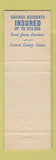 Matchbook Cover - Cumberland Valley Savings and Loan Carlisle PA