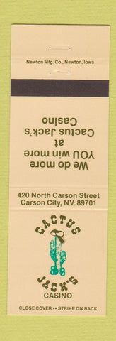 Matchbook Cover - Cactus Jack's Casino Carson City NV