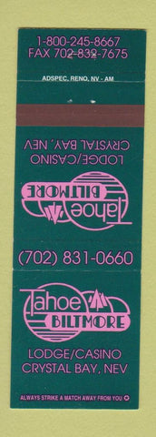 Matchbook Cover - Tahoe Biltmore Lodge Casino Crystal Bay NV