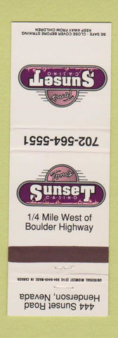Matchbook Cover - Tom's Sunset Casino Henderson NV
