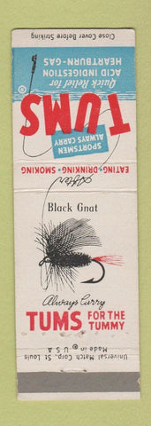Matchbook Cover - Tums Antacid Fly Fishing Black Gnat