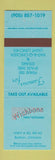 Matchbook Cover - Wishbone Family Restaurant Bolton ON