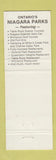 Matchbook Cover - Niagara Parks Commission Niagara Falls ON