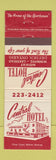 Matchbook Cover - Central Hotel Dryden ON