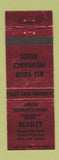 Matchbook Cover - Bud Beasley Farmers Insurance Bay City TX BRONZE
