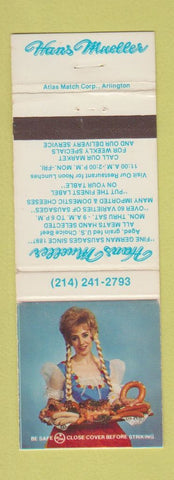 Matchbook Cover - Haus Mueller German Sausage Dallas New Braunfels TX girlie