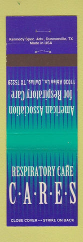 Matchbook Cover - Respiratory Care Cares Dallas TX