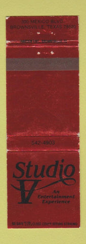 Matchbook Cover - Studio V Brownsville TX bar? WEAR