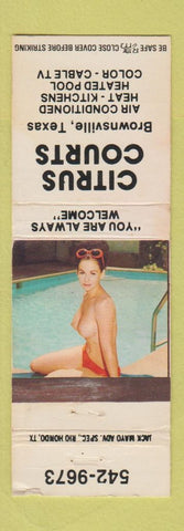 Matchbook Cover - Citrus Courts Motel Brownsville TX pinup WEAR
