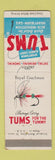 Matchbook Cover - Tums Antacid Fly Fishing Royal Coachman