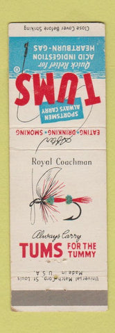 Matchbook Cover - Tums Antacid Fly Fishing Royal Coachman