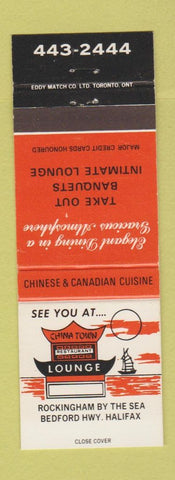 Matchbook Cover - China Town Lounge Chinese Rockingham by the Sea Halifax NS