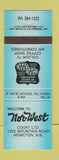 Matchbook Cover - Nor West Motel Moncton NB BLUE