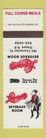 Matchbook Cover - Lafayette Beverage Room Dieppe NB