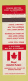 Matchbook Cover - Royal Canadian Legion Winnipeg MB