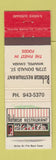 Matchbook Cover - BBQ Restaurant Winnipeg MB