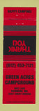Matchbook Cover - Green Acres Campground Richmond MN RED