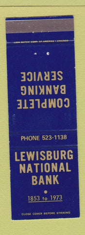 Matchbook Cover - Lewisburg National Bank PA? 1973