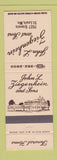 Matchbook Cover - John Ziegenhein Funeral Home St Louis MO