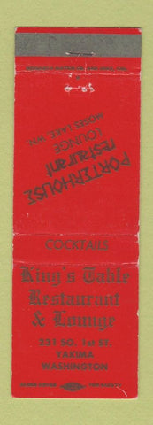 Matchbook Cover - King's Table Restaurant Porterhouse Yakima WA WEAR