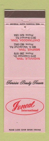 Matchbook Cover - Jeneal Beauty Salon Nashville Memphis Chattanooga TN