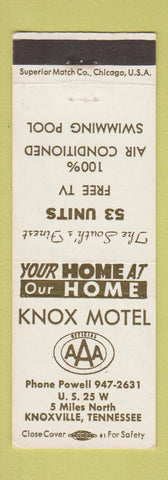 Matchbook Cover - Knox Motel Knoxville TN