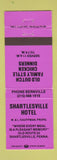 Matchbook Cover - Shartlesville Hotel PA