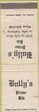 Matchbook Cover - Bully's Prime Rib La Jolla CA WORN