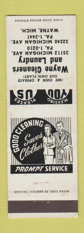 Matchbook Cover - Wayne Cleaners Laundry Wayne MI