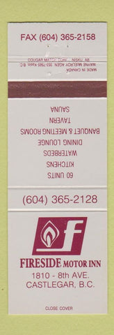 Matchbook Cover - Fireside Motor Inn Castlegar BC