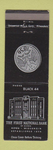 Matchbook Cover - First National Bank Ripon WI