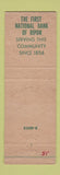 Matchbook Cover - First National Bank Ripon WI