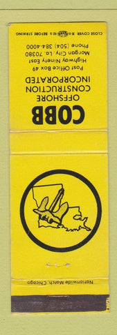 Matchbook Cover - Cobb Offshore Contstruction Morgan City LA