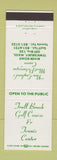 Matchbook Cover - Trull Brook Golf Course Tennis Tewksbury MA