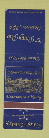 Matchbook Cover - V Penny Pub Hanover MA? WEAR