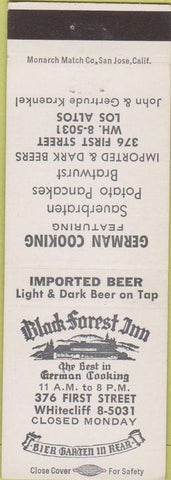Matchbook Cover - Black Forest Inn Los Altos
