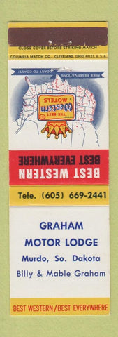 Matchbook Cover - Graham Motor Lodge Murdo SD Best Western