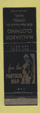 Matchbook Cover - Malliaros Clothing Lowell MA
