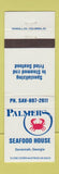 Matchbook Cover - Palmers Seafood House Savannah GA