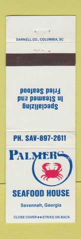 Matchbook Cover - Palmers Seafood House Savannah GA