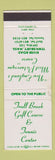 Matchbook Cover - Trull Brook Golf Course Tennis Center Tewksbury MA WEAR