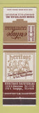 Matchbook Cover - Heritage Cafeterias Springfield MO WEAR