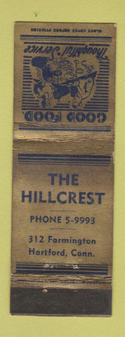 Matchbook Cover - The Hillcrest Restaurant Hartford CT WORN