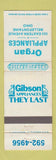Matchbook Cover - Organ Appliances Bellefontaine OH WEAR